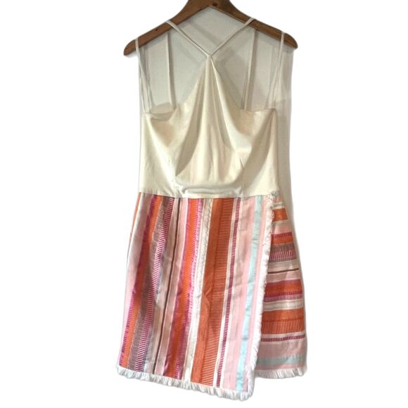 Hutch Anthropologie Kalyn Halter Dress Size 12 Faux Wrap Fringe - Picture 6 of 12